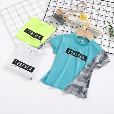 China 2021 summer new Korean version of the children's clothing children's short sleeve T-shirt, fashionable printed shipping and handling of the big children's pure quick-drying for sale