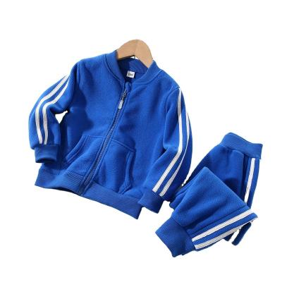 China Wholesale Custom Casual Sportswear Boys and Girls Kids Unisex Sportswear Sweatshirt Fleece Pants Warm Children's J 2 Piece Set for sale