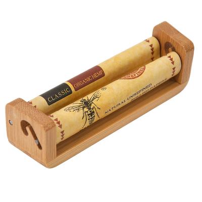 China Amazon Classics DD779 Bamboo 110mm Cigarette Bamboo Roller 110mm Natural Smoking Wooden Tobacco Tray Cigar Rolling Machine for sale