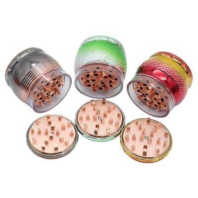 China 4Layer FF617 Plating 63mm Tobacco Spice Grinder 4Layers Pepper Crusher Zinc alloy Herb Grinder for sale