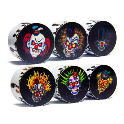 China 4Layer FF624 Clown Print 55mm Tobacco Spice Pepper Crusher Zinc Grinder Alloy Metal Herb Grinder for sale