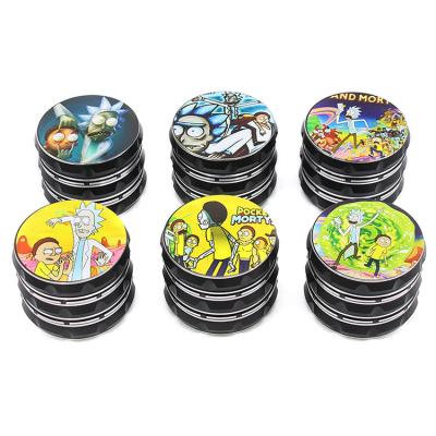 China 4Layer FF634 Cartoon Metal 63mm Tobacco Spice Crusher Aluminum Alloy Herb Grinder Herb Grinder for sale