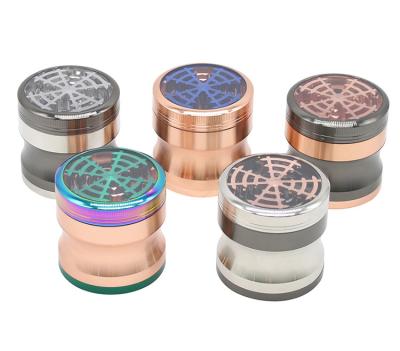 China 4Layer FF6614Layers 63mm Tobacco Spice Zinc Alloy Metal Pepper Crusher Herb Grinder for sale