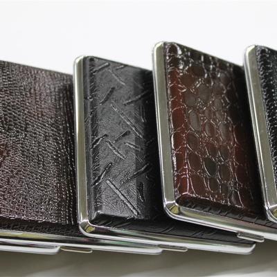 China 20 PCs New Design S005 Style Luxury Leather Cigarette Case American Creative Elastic Band Gift Box for sale