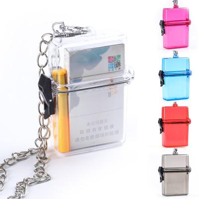 China Europe S006 large size portable waterproof acrylic cheap cig transparent clear cigarette holder with chain for sale