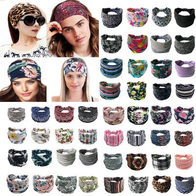 China 100% Polyester Microfiber Women Girls Summer Boho Hair Bands Print Headwrap Turban Bandage Bandanas Hair Accessories Bohemian Headwear Bohemian Gift for sale