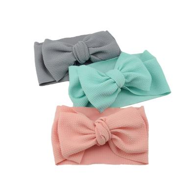 China European and American Style Europe Bowknot Headwrap Kids Large Bows Cotton Wide Head Turban Infant Newborn Headbands Fit All Baby Hair Accessories for sale