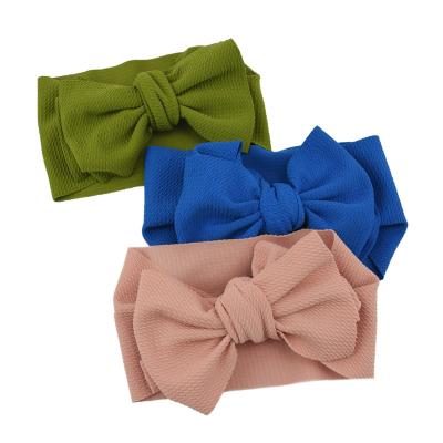 China European and American Style Europe Bowknot Headwrap Kids Large Bows Cotton Wide Head Turban Infant Newborn Headbands Fit All Baby Hair Accessories for sale