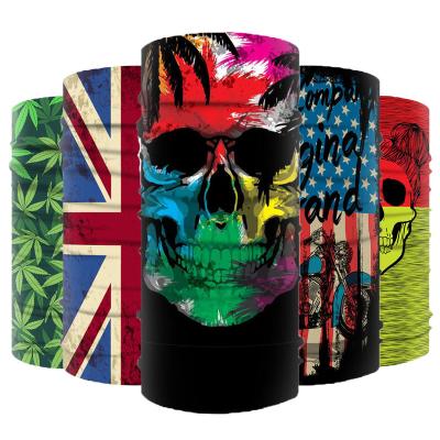 China Wholesale Fashionable 100% Polyester Microfiber Design Jamaica Tree Flag Skull Bandana New Face Mask for sale