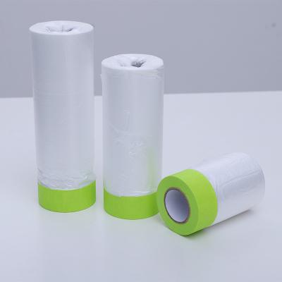 China Exterior Wall Spray Paint Plastic Sheet Cloth Waterproof Green Masking Pretaped Masking Film for sale