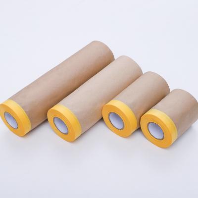 China 100mm Masking Paper Eco-friendly 35g Heat Resistant Kraft Paper For Car Paint Masking for sale