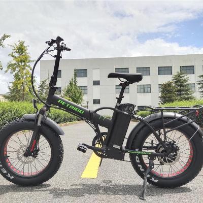 China Aluminum Alloy PETRIGO 20 Inch Folding Fat Tire E Bike Portable Lithium Battery Mountain Electric Bicycle for sale