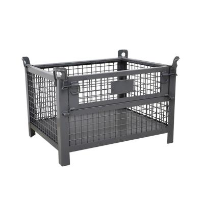 China Strong Steel Nesting Case Unit Container Pallet Shelf Turnover Q235 Storage Cage For Transport 608 Plastic Box for sale