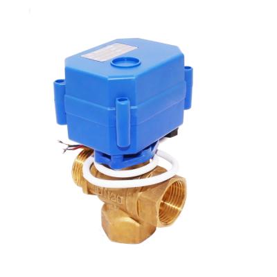 China General Custom Copper Three Way Brass Outer Thread Electronic Water Valves for sale