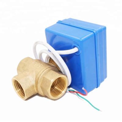 China Brass DN15 3 Way DC3-6V 12V Electric Remote Control Water Mixing Valve For Air Conditioning System And Piping Systems Etc. roughly 1/2