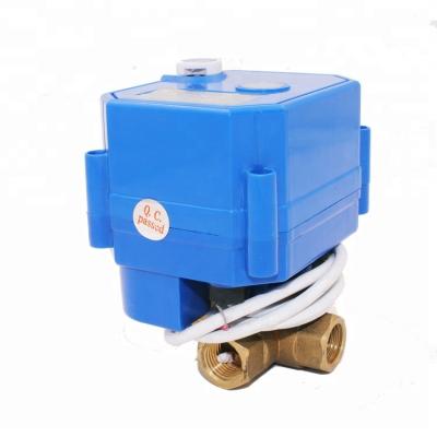 China General China Factory Provided Good Quality CWX-25S AC220V Brass Three Way Ball Valve For Water Control for sale