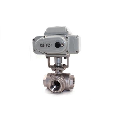 China General Motorized Flow Control Valve Stainless Steel 3 Way Motorized Ball Valve for sale