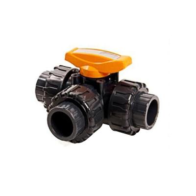 China General PVC Three Way Ball Valve PVC Double Union Ball Valve for sale