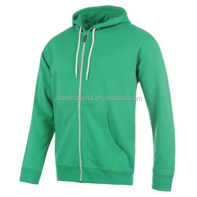 China 2015 new anti-pilling design plain zip men's plus size hot sale green hoodie for sale