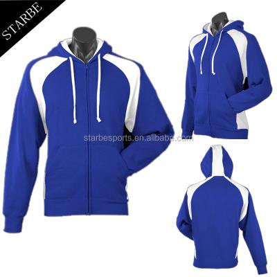 China Anti-pilling OEM winter custom your own design fashion cotton navy blue zipper hoodie for sale