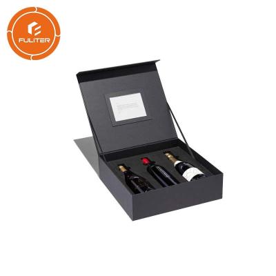 China Super deluxe custom 3-bottle paper wine gift box/can be customized size style for sale