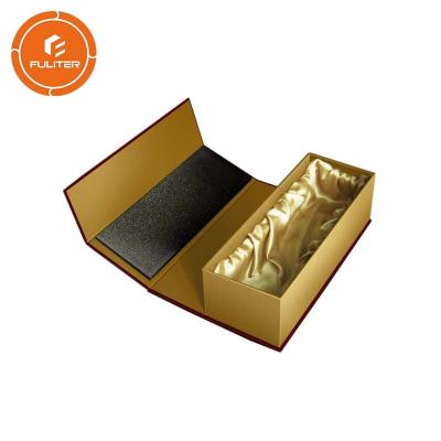 China Gold standard premium luxury magnetic wine gift box / portable champagne bottle box for sale