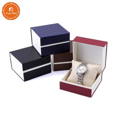 China Caja de reloj superficial grabada en relieve de la cartulina del acabamiento, caja de cartón llana con la tapa en venta