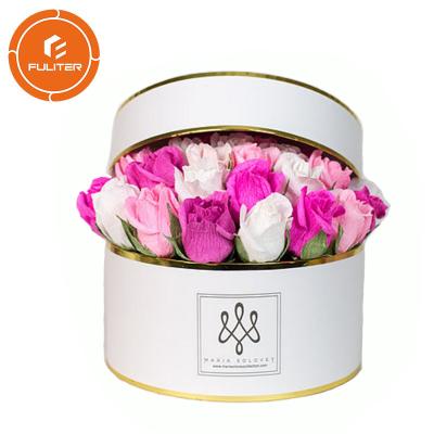 China Exquisite craft customized super luxury paper round flower gift box for sale