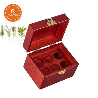 China Caja de madera grande roja sólida decente con el OEM del final de la hoja de oro de la tapa en venta