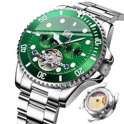 China Famous Auto Date Most Popular Green Star Automatic Mechanical Diving Logo Tourbillon Watches Ready To Board 2006 Custom for sale