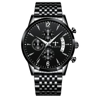 China Hot Selling Fashion Quartz Auto Date Relojes Clean Custom Logo Brand High End Stainless Steel Man Wrist Watch TRS618 for sale