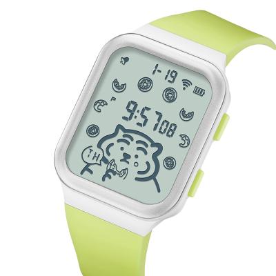 China Alarm Wholesale OEM Led Digital Watch Boys Digital Silicone Square Cartoon Children Wrist Watch Waterproof Best Gift 8804 for sale