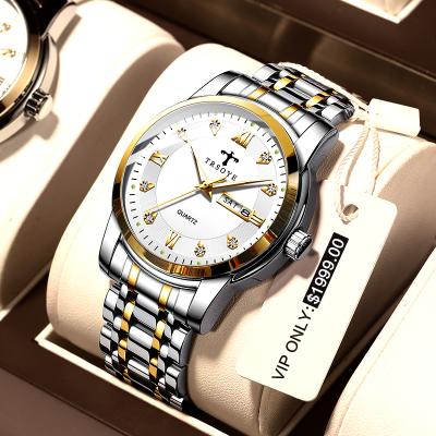 China Custom Men's Watch Japan Date Analog Quartz Movement Gold Men's Watch Relogio Masculino Automatic Luxury Waterproof Quartz Stainless Steel TRS838 for sale