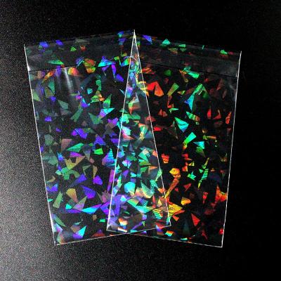 China Recycled Materials Laser Effect Custom Gemstone Hologram Broken Glass Card Sleeves Holographic Gaming Sports Trading Inner Sleeves for sale