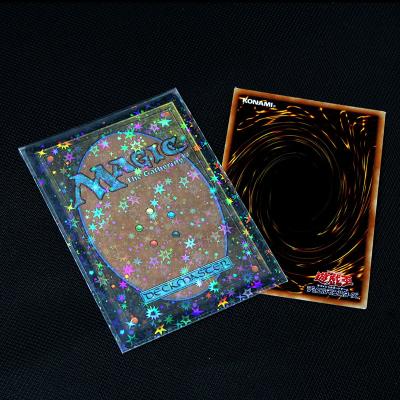 China Recycled Materials 500Counts Premium Thickness Double Clear Rainbow Effects Hologram Card Sleeves, Holographic Card Sleeves for sale