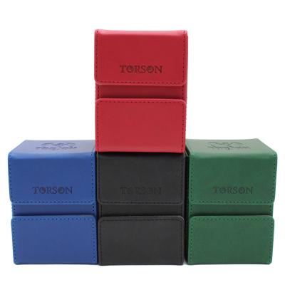 China Custom Recycled Materials PU Leather Educational Toy Products Card Deck Box For Storage Deck Box for sale