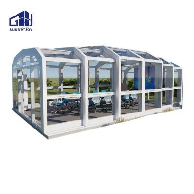 China Modern PC Sun Balcony Room House Aluminum Portable Solarium With Opening Roof Sun Garden Room for sale