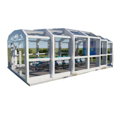 China Modern Wholesale Aluminum Glass Solarium House Glass Terrace Villa Outdoor Aluminum Slope for sale