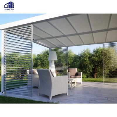 China Customized Electric Outdoor Aluminum Pergola Easily Assembled Size Sunshade Protection Bioclimatic Waterproof Roof for sale