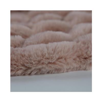 China Factory wholesale printed 100% polyester spandex rabbit fur plush meat fabric for sale