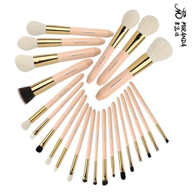 China Angular Blush Professional Pink Logo 23 Private Label Makeup Brush Custom Makeup Brush Set for sale