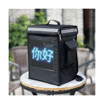 China Waterproof Full Color Waterproof Box LED Screen Constant Temperature Wide Screen Takeaway Backpack for sale