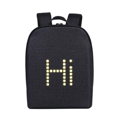 China With Full Color USB RGB Screen Waterproof Material LED Display Ultralight Smart Backpack for sale