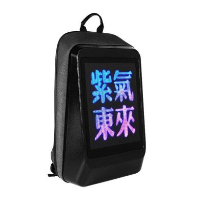 China Other Full Color Display Support Large Screen Mobile Phone Remote Control JPG GIF TEXT WIFI LED Smart Backpack for sale