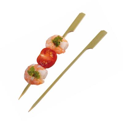 China BBQ Stick Disposable BBQ Skewer Bamboo Flat Paddle Skewer Gun-shaped Flat Bamboo Skewers for sale