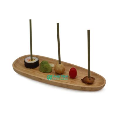 China Biodegradable bamboo flat skewer rotating bbq sticks for christmas for sale