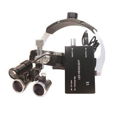 China Medical LED 3.5X 2.5X Magnifier Acrylic Dental Binocular Headband Magnifying Glasses Surgical Loupes for sale