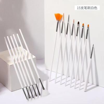 China Easy Apply 2021 15pcs/set Nail Art Painting Flower PenFlower Nail Brush for sale