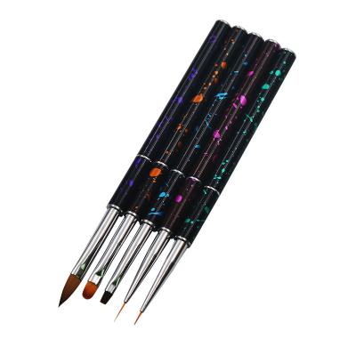 China Wholesale NAIL Jieniya Nail Art Tools 5pcs/set Metal Handle Kolinsky Hair Nail Art Liner Brush New for sale