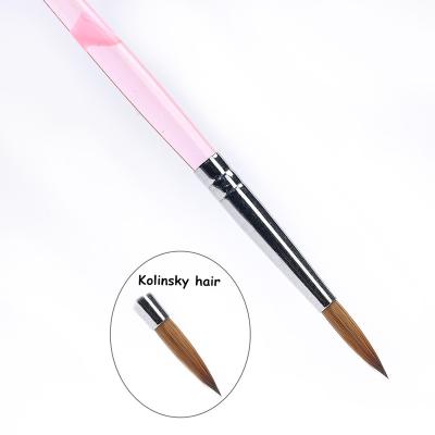 China Wholesale 3D Acrylic NAIL Grip Brush Acrylic Kolinsky Hair Nail Brush for sale